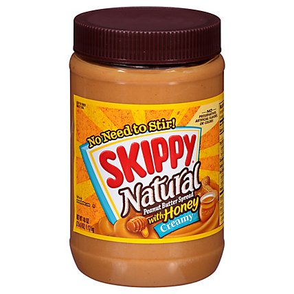 Skippy Creamy Natural Peanut Butter Spread With Honey - 40 Oz - Image 1
