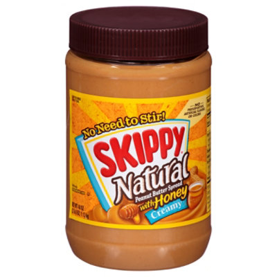 Skippy Creamy Natural Peanut Butter Spread With Honey - 40 Oz