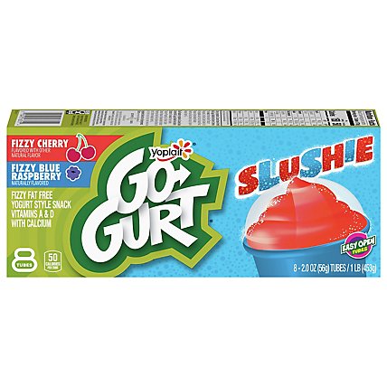 Yoplait Go Gurt Slushie Yogurt Low Fat Fizzy Black Raspberry And Cherry - 16 Oz. - Image 2