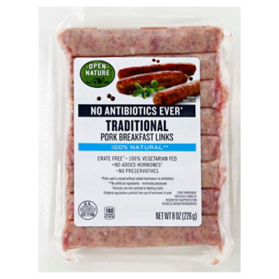 Open Nature Pork Links Breakfast Traditional - 8 Oz