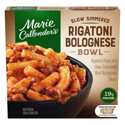 Marie Callenders Frozen Pasta Meals Rigatoni Bolognese ...