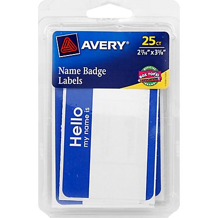 Avery Name Badge Labels Removable Blue Border 25 Count - Each - Image 2