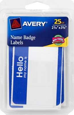 Avery Name Badge Labels Removable Blue Border 25 Count - Each - Image 2