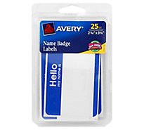 Avery Name Badge Labels Removable Blue Border 25 Count - Each