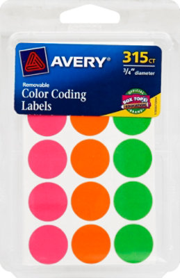 Avery Color Coding Labels Removable Assorted Neon 315 Count - Each - Image 2