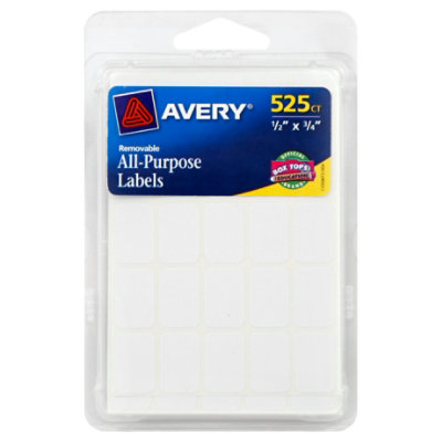 Avery All Purpose Labels White Removable 315 Count - Each