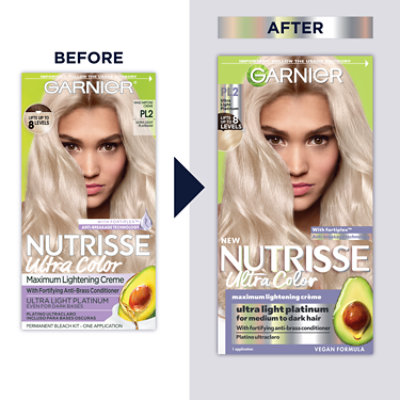 Garnier Nutrisse Ultra Color Nourishing Permanent Hair Color Creme Mascarpone Creme PL2 Kit - Each - Image 2