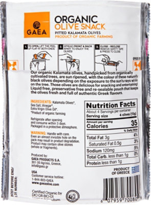 Gaea N America Olives Kalamata Snkpk - 2.3 Oz - Image 6