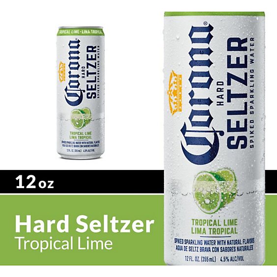 Corona Hard Seltzer Tropical Lime Spiked Sparkling Water Can 4.5% ABV - 12 Fl. Oz.