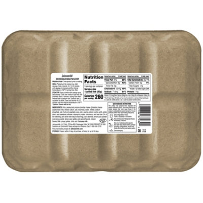 Johnsonville Uncooked Natural Casing Cheddar Pork Sausage Bratwurst - 19 Oz - Image 2