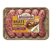 Johnsonville Uncooked Natural Casing Cheddar Pork Sausage Bratwurst - 19 Oz