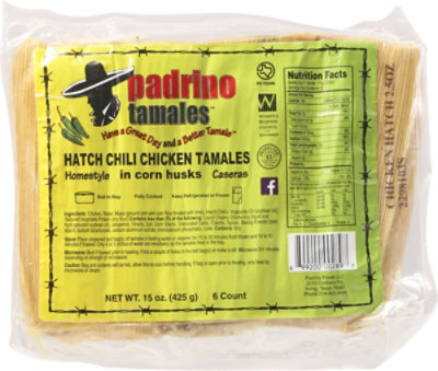 Padrino Hatch Chili Chicken Tamales - 2.5 Oz - Image 2