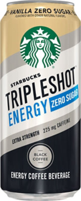 Starbucks Triple Shot Coffee Drink Energy Zero Sugar Vanilla Black - 15 Fl. Oz. - Image 2