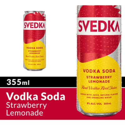 SVEDKA Strawberry Lemonade Vodka Soda Ready to Drink Cocktail 8.0% ABV - 355 Ml - Image 1