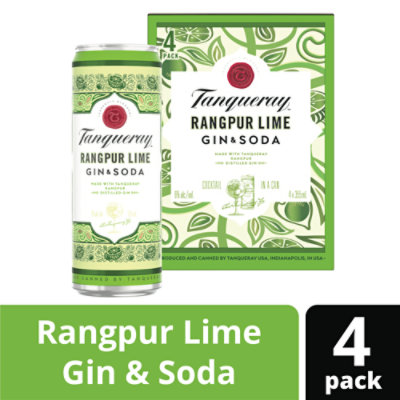 Tanqueray Rangpur Lime Gin and Soda - 4-12 Fl. Oz. - Image 1