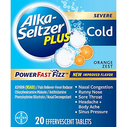 Alka-Seltzer Plus Orange Cold Tablets  - 20 Count - Image 2
