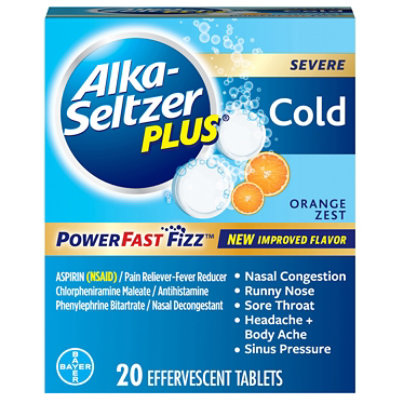 Alka-Seltzer Plus Orange Cold Tablets  - 20 Count