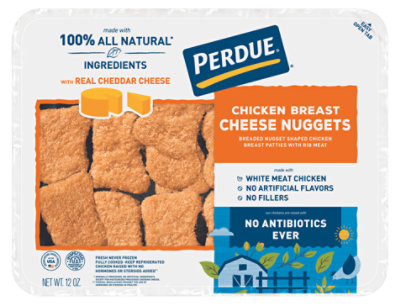 PERDUE No Antibiotics Ever Chicken Breast Nuggets With Cheddar Cheese Tray Case - 12 Oz - Image 2