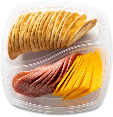 ReadyMeals Salami Tray Duo Sliced & Cheddar With Crackers - Ready2Eat - Each