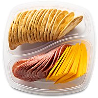 ReadyMeal Tray Duo Sliced Salami & Cheddar With Crackers - Each - Image 1