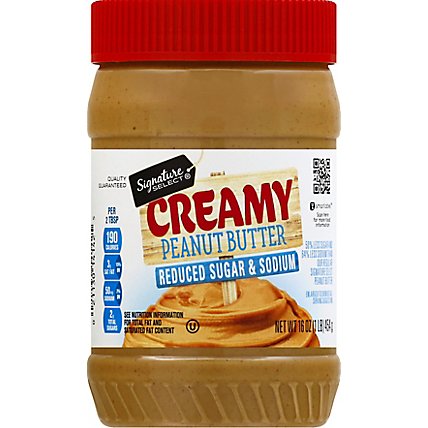 Signature Select Peanut Spread Creamy Reduced Sugar & Sodium - 16 Oz - Image 2