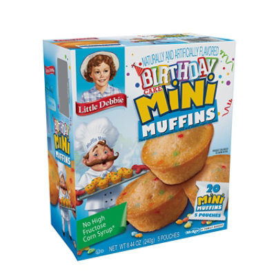 Snack Cakes Little Debbie Family Pack Mini Muffins Birthday Cake - 8.44 Oz - Image 1