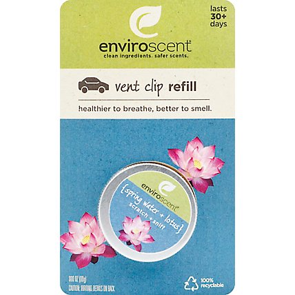 Enviroscent Spring Water & Lotus Vent Clip Refill - Each - Image 2