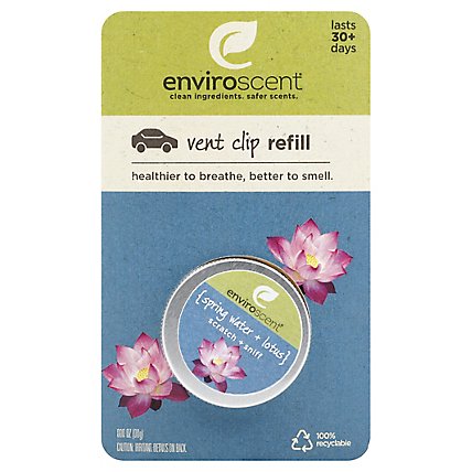 Enviroscent Spring Water & Lotus Vent Clip Refill - Each - Image 1