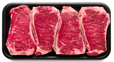 Beef Top Loin Imported New York Strip Steak Bone In Value Pack - 3.00 Lb
