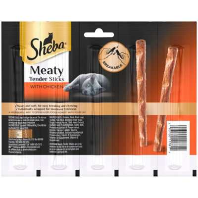 Sheba Meaty Tender Sticks Chicken Flavor Soft Cat Treats - 5 - 0.14 Oz - Image 2