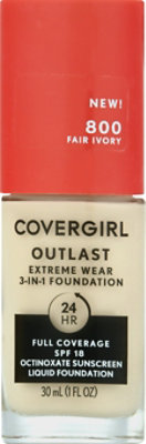 Covergirl Outlast Extreme Wear 3 In 1 Foundation 800 Fair Ivory - 1 Fl. Oz.  - Image 2