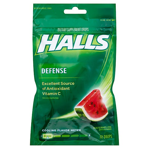 Halls Defense Watermelon Bag - 30 CT
