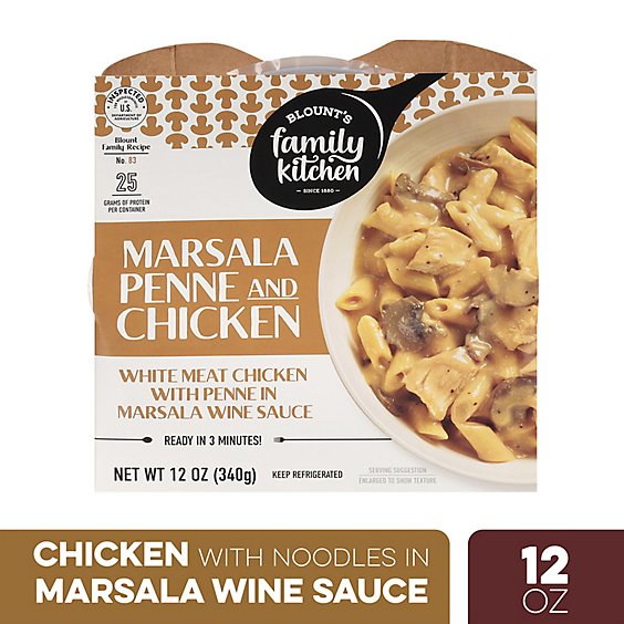 Blount's Family Kitchen Chicken With Noodles In Marsala Wine Sauce Microwave Meal - 12 Oz