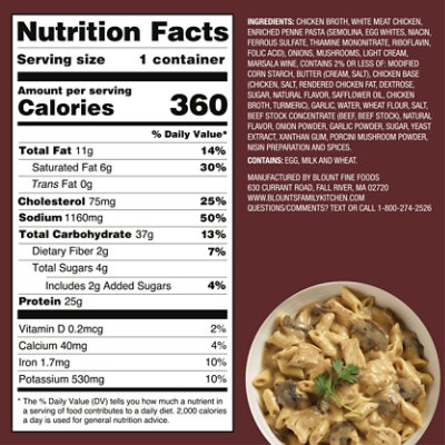 Blount's Family Kitchen Chicken With Noodles In Marsala Wine Sauce Microwave Meal - 12 Oz - Image 5