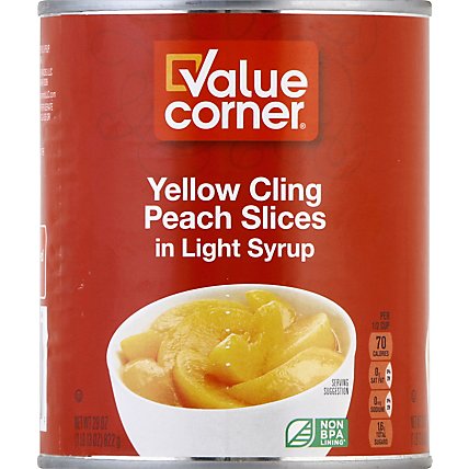 Value Corner Peach Slices Light Syrup - 29 OZ - Image 2