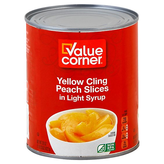 Value Corner Peach Slices Light Syrup - 29 OZ