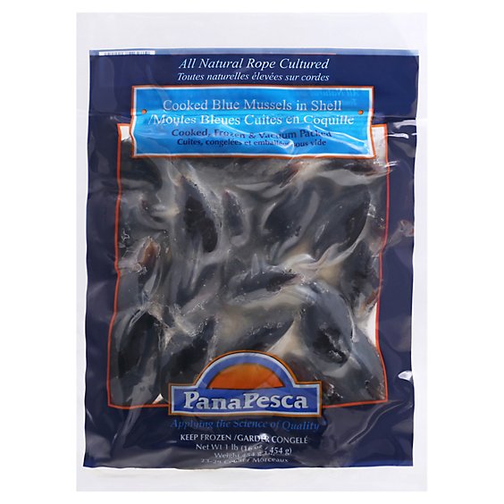 Panapesca Blue Mussels Cooked In Shell - 16 OZ