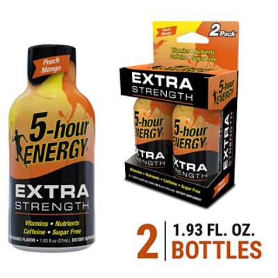 5-hour ENERGY Peach Mango Extra Strength Shot - 2-1.93 Fl. Oz. - Image 1