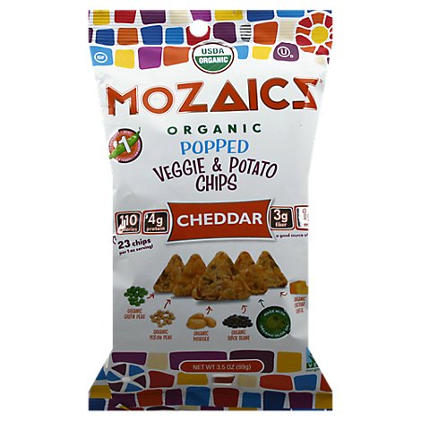 Mozaics Chip Popped Veg Chdr - 3.5 OZ