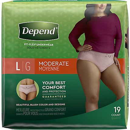 Depend FIT-FLEX Incontinence Underwear for Women Moderate Absorbency - 19 Count - Image 4