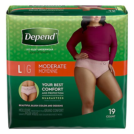 Depend FIT-FLEX Incontinence Underwear for Women Moderate Absorbency - 19 Count - Image 2