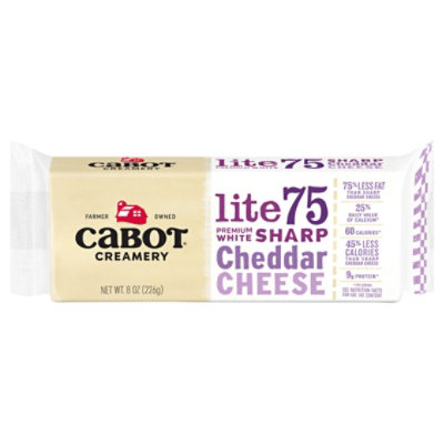 Cabot Creamery 75 Reduced Fat Sharp Vermont Cheddar Cheese Bar 8 OZ