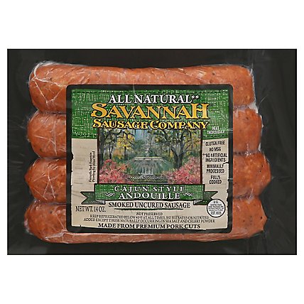 Savannah Sausage Andouille Smoked - 14 OZ - Image 1