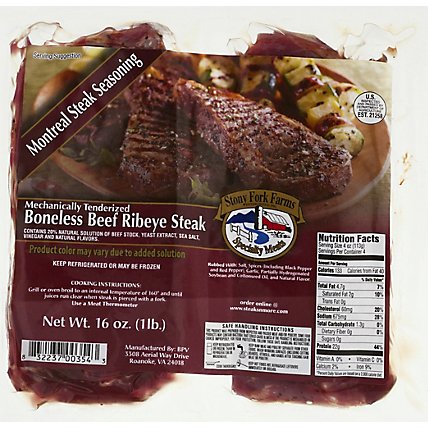 Stony Fork Farms Beef Ribeye Eye Boneless Steak W/ Montreal Ssng - LB - Image 2