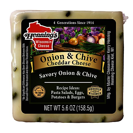 Hennings Onion And Chive Cheddar Cheese - 5.6 Oz.