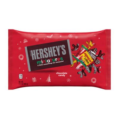 HERSHEY'S Miniatures Assorted Milk And Dark Chocolate Candy Bars Bag - 17.1 Oz