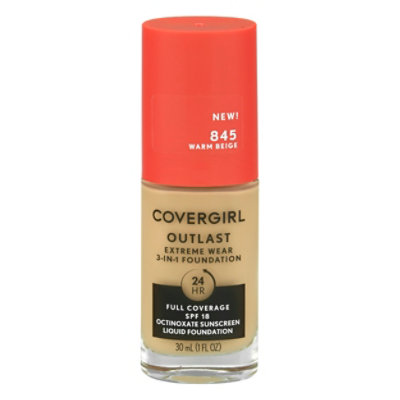 COVERGIRL Outlast Extreme Wear SPF 18 845 Warm Beige 3 In 1 Foundation - 1 Fl. Oz. - Image 3