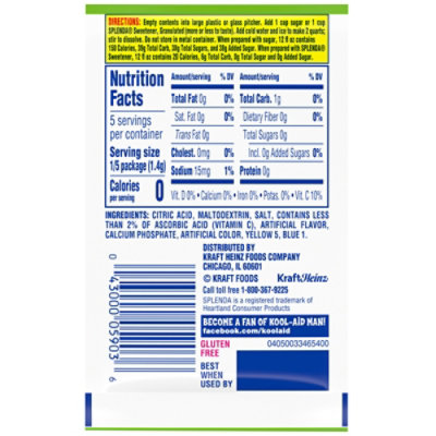 Kool-Aid Unsweetened Green Apple Artificially Flavored Powdered Soft Drink Mix - 0.22 Oz - Image 1