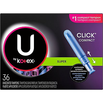 U By Kotex Super Premium Tampons Click Super Absorbency - 36 CT - Image 2