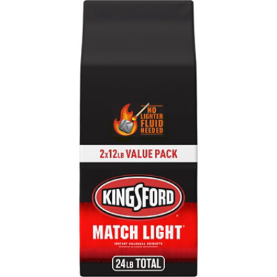 Kingsford Match Light Instant Charcoal Briquettes For Grilling Pack - 2-12 Lbs - Image 1